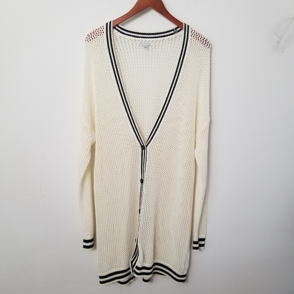 American Eagle Outfitters Sweaters - American Eagle Crochet Button Down Long Duster Cardigan Sweater